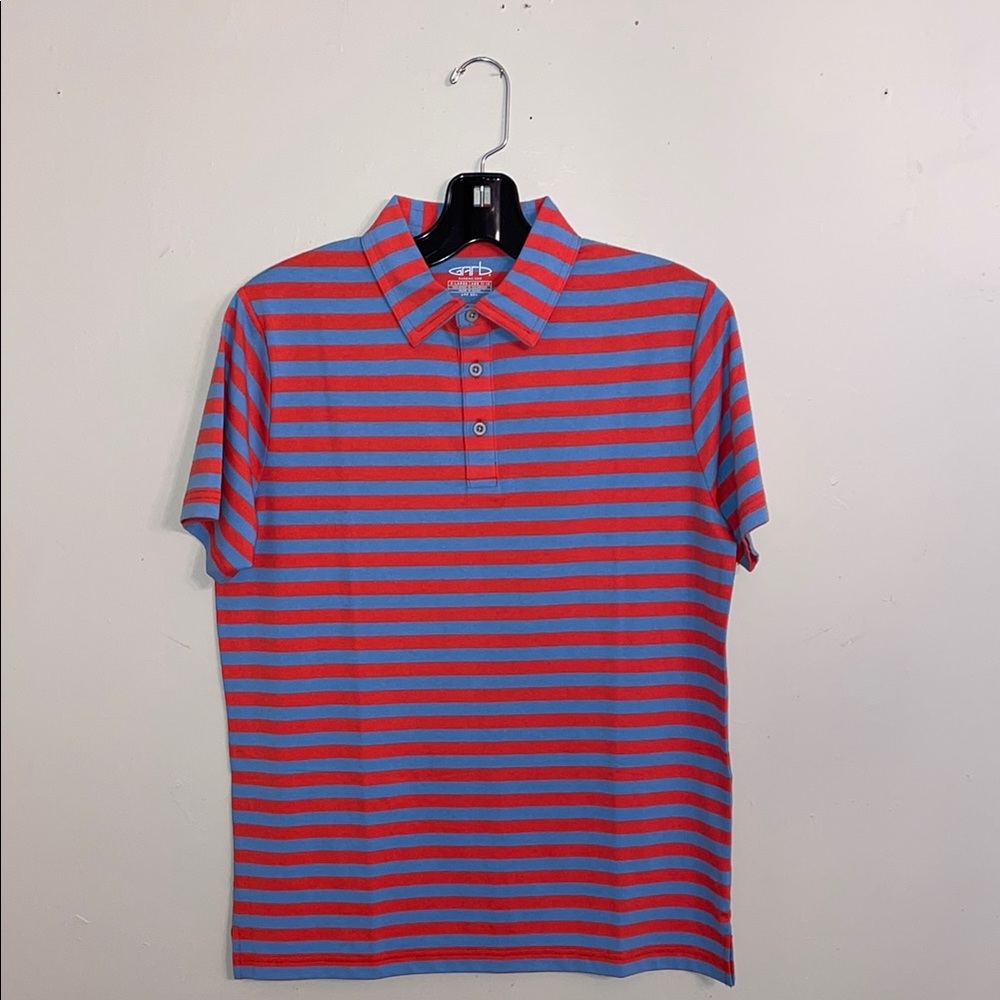 Garb Youth Vibrant Red and Blue Striped Polo Shirt